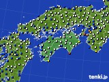 四国地方のアメダス実況(風向・風速)(2016年04月07日)