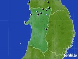 秋田県のアメダス実況(降水量)(2016年04月08日)