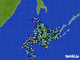 北海道地方のアメダス実況(日照時間)(2016年04月08日)