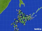 2016年04月09日の北海道地方のアメダス(風向・風速)
