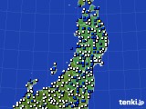 東北地方のアメダス実況(風向・風速)(2016年04月09日)
