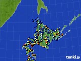 北海道地方のアメダス実況(日照時間)(2016年04月11日)