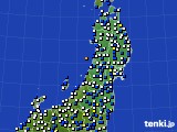 東北地方のアメダス実況(風向・風速)(2016年04月11日)