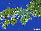 近畿地方のアメダス実況(風向・風速)(2016年04月11日)