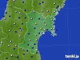 宮城県のアメダス実況(風向・風速)(2016年04月11日)
