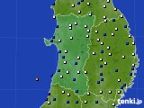 秋田県のアメダス実況(風向・風速)(2016年04月11日)