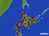 北海道地方のアメダス実況(日照時間)(2016年04月12日)