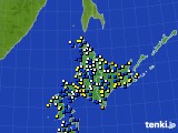 2016年04月15日の北海道地方のアメダス(風向・風速)