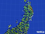 東北地方のアメダス実況(日照時間)(2016年04月18日)