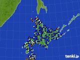 北海道地方のアメダス実況(日照時間)(2016年04月19日)