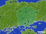 岡山県のアメダス実況(風向・風速)(2016年04月19日)