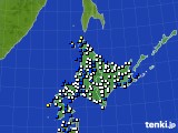 北海道地方のアメダス実況(風向・風速)(2016年04月20日)