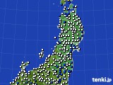 東北地方のアメダス実況(風向・風速)(2016年04月20日)