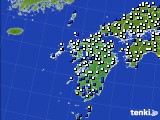 九州地方のアメダス実況(風向・風速)(2016年04月21日)