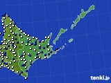 2016年04月21日の道東のアメダス(風向・風速)