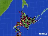 北海道地方のアメダス実況(日照時間)(2016年04月22日)