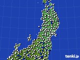 東北地方のアメダス実況(風向・風速)(2016年04月22日)