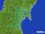 宮城県のアメダス実況(風向・風速)(2016年04月23日)