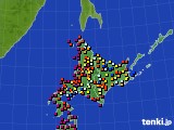 北海道地方のアメダス実況(日照時間)(2016年04月24日)