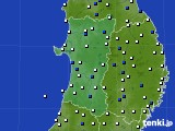 秋田県のアメダス実況(風向・風速)(2016年04月24日)
