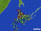 北海道地方のアメダス実況(日照時間)(2016年04月28日)
