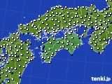 四国地方のアメダス実況(風向・風速)(2016年05月02日)