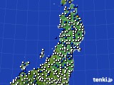 東北地方のアメダス実況(風向・風速)(2016年05月07日)