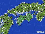 四国地方のアメダス実況(風向・風速)(2016年05月07日)