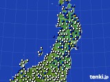 東北地方のアメダス実況(風向・風速)(2016年05月08日)