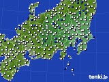 関東・甲信地方のアメダス実況(風向・風速)(2016年05月08日)
