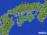 四国地方のアメダス実況(風向・風速)(2016年05月08日)