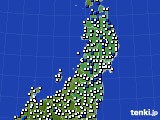 東北地方のアメダス実況(風向・風速)(2016年05月15日)