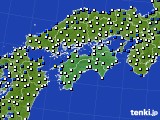 四国地方のアメダス実況(風向・風速)(2016年05月15日)