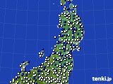 東北地方のアメダス実況(風向・風速)(2016年05月16日)