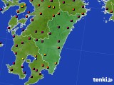 宮崎県のアメダス実況(日照時間)(2016年05月18日)