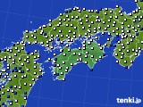 四国地方のアメダス実況(風向・風速)(2016年05月20日)
