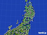 東北地方のアメダス実況(風向・風速)(2016年06月01日)