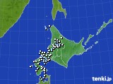 北海道地方のアメダス実況(降水量)(2016年06月08日)