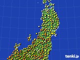 東北地方のアメダス実況(気温)(2016年06月08日)