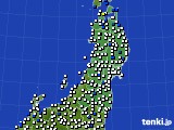 東北地方のアメダス実況(風向・風速)(2016年06月10日)