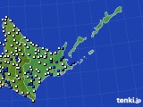 道東のアメダス実況(風向・風速)(2016年06月10日)