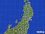 2016年06月13日の東北地方のアメダス(気温)