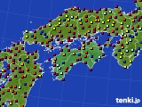 四国地方のアメダス実況(日照時間)(2016年06月14日)