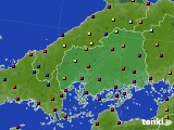 広島県のアメダス実況(日照時間)(2016年06月14日)