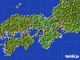 近畿地方のアメダス実況(気温)(2016年06月14日)