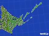 道東のアメダス実況(風向・風速)(2016年06月14日)