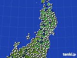 東北地方のアメダス実況(風向・風速)(2016年06月15日)