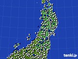 東北地方のアメダス実況(風向・風速)(2016年06月17日)
