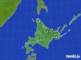 北海道地方のアメダス実況(降水量)(2016年06月18日)