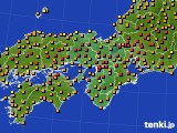 近畿地方のアメダス実況(気温)(2016年06月18日)